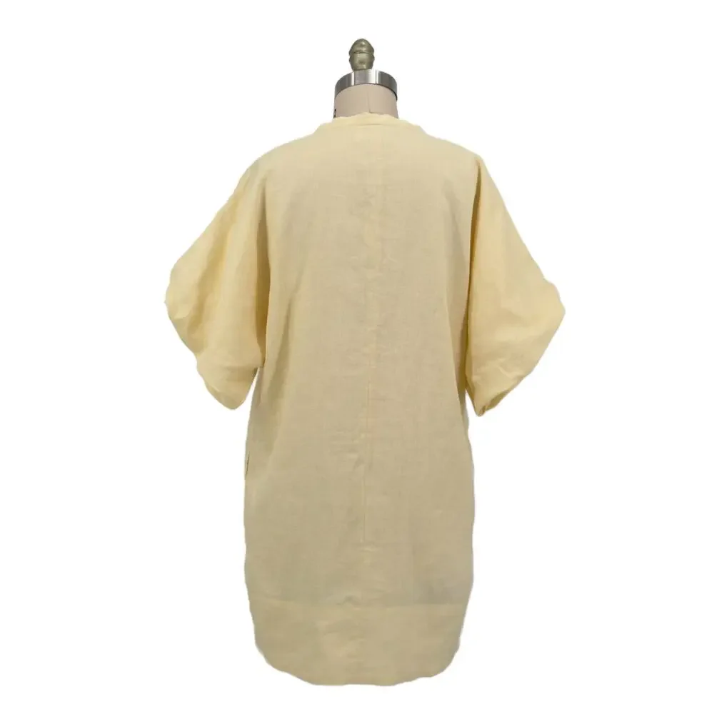 NEW Banana Republic Livia Linen Mini Shift Dress size Medium Butter Yellow